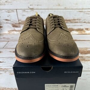 Cole Haan C38291 Wingtip Oxford Dress Shoes Truffle Brown Suede Mens 9.5 NIB
